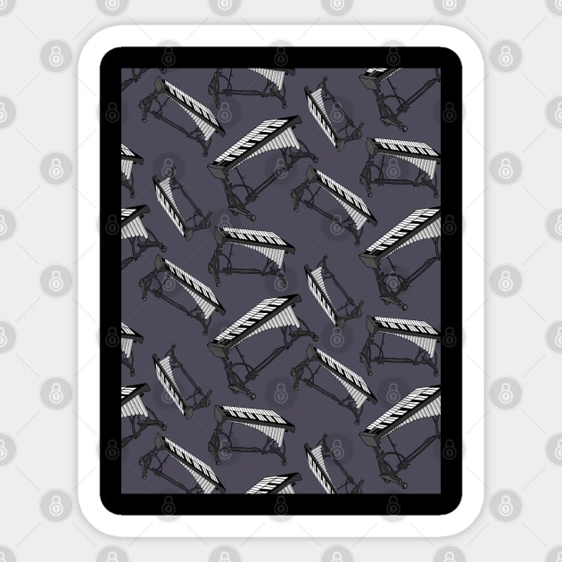 Vibraphone Player in the Music Rhythm Musician Practice Vibraphonist Pattern Sticker by Mochabonk